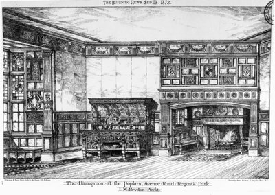 The Dining Room at the Poplars, Avenue Road, Regents Park, fra 